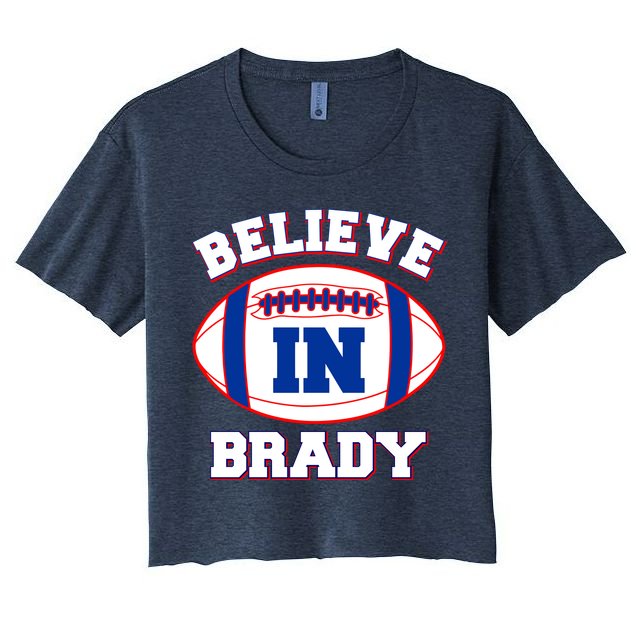 Believe In Brady Fan Football Design Crop Top