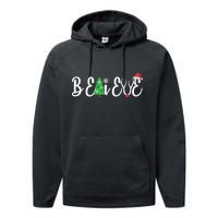 Believe In Christmas Cute Performance Fleece Hoodie