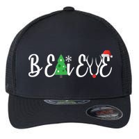 Believe In Christmas Cute Flexfit Unipanel Trucker Cap