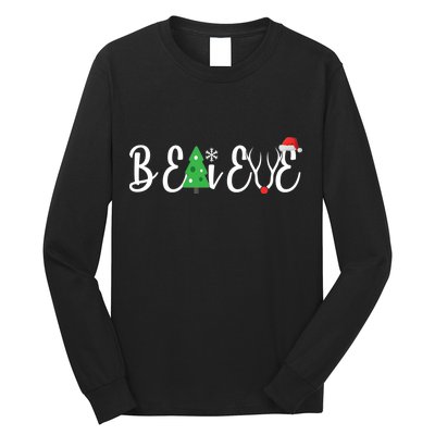 Believe In Christmas Cute Long Sleeve Shirt