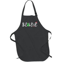 Believe In Christmas Cute Full-Length Apron With Pockets