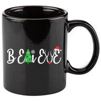 Believe In Christmas Cute 11oz C Handle Ceramic Mug