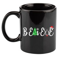 Believe In Christmas Cute 11oz C Handle Ceramic Mug