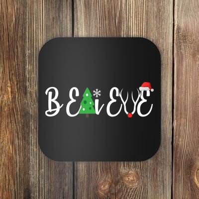 Believe In Christmas Cute Coaster