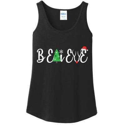 Believe In Christmas Cute Ladies Essential Tank