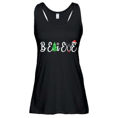 Believe In Christmas Cute Ladies Essential Flowy Tank