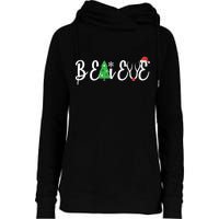 Believe In Christmas Cute Womens Funnel Neck Pullover Hood