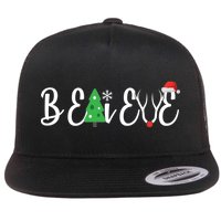 Believe In Christmas Cute Flat Bill Trucker Hat