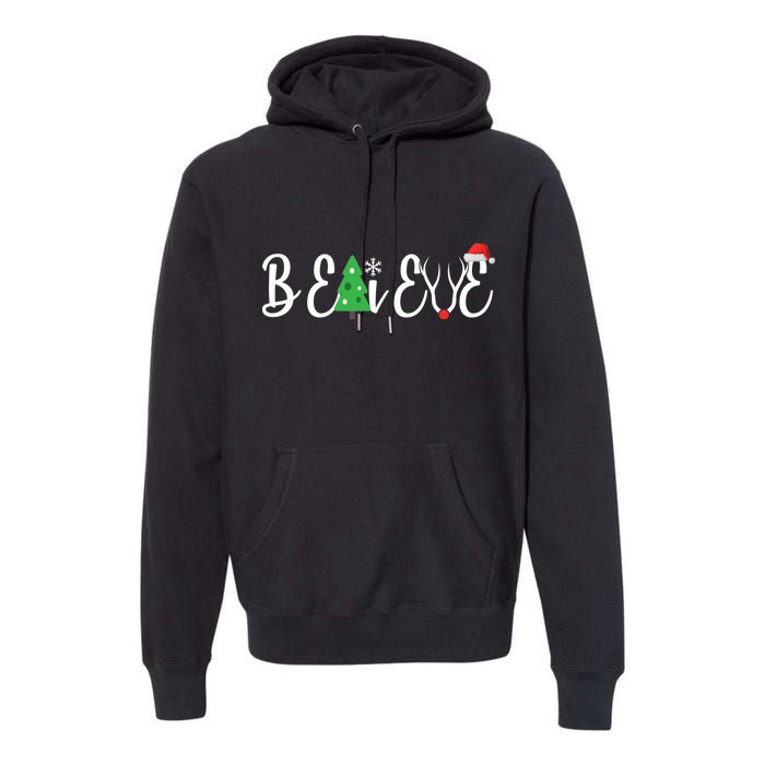 Believe In Christmas Cute Premium Hoodie