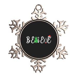 Believe In Christmas Cute Metallic Star Ornament