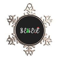 Believe In Christmas Cute Metallic Star Ornament