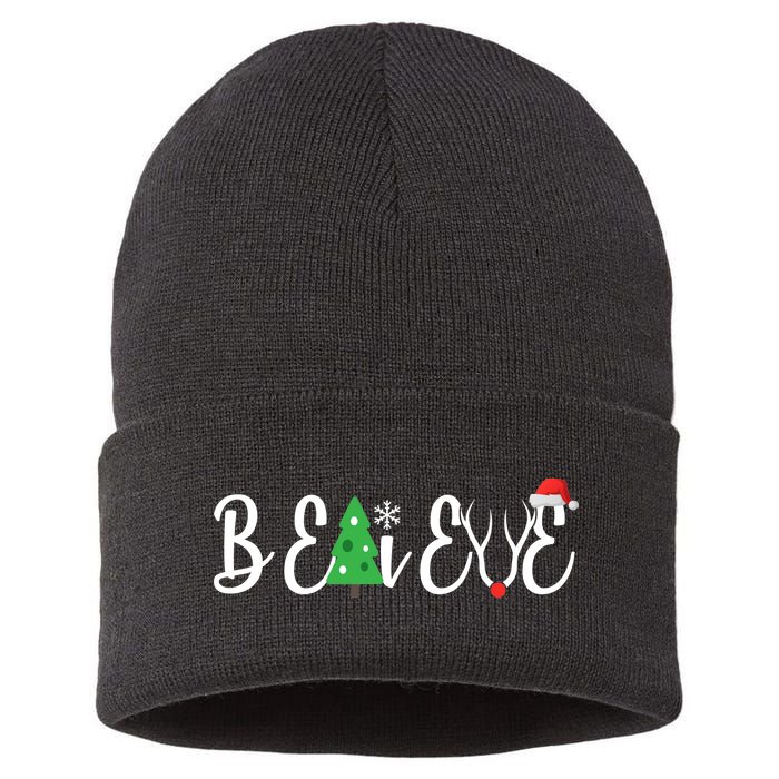 Believe In Christmas Cute Sustainable Knit Beanie