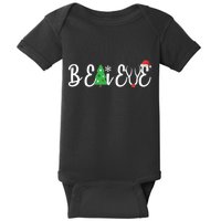 Believe In Christmas Cute Baby Bodysuit