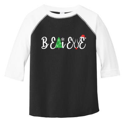 Believe In Christmas Cute Toddler Fine Jersey T-Shirt