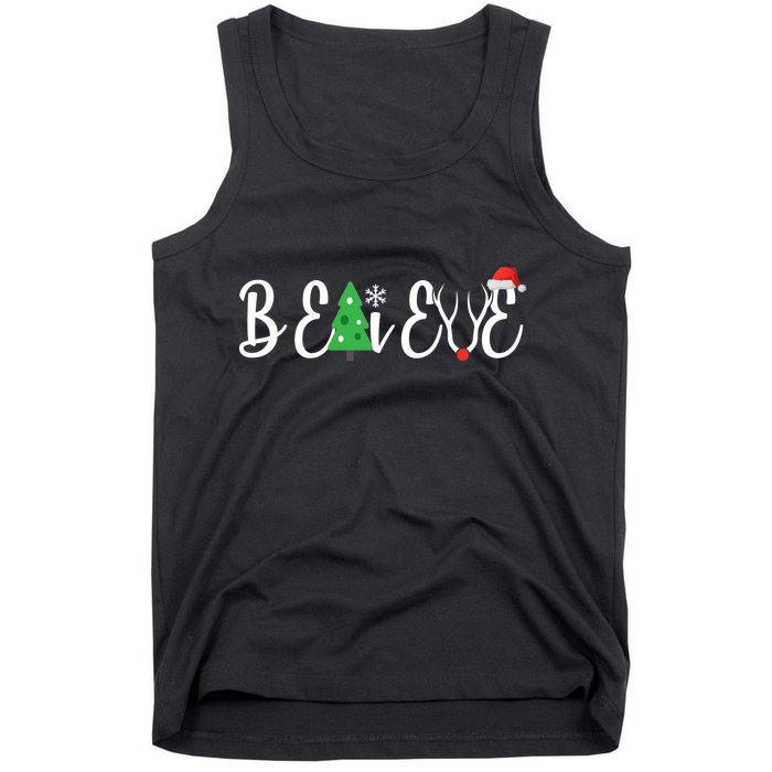 Believe In Christmas Cute Tank Top