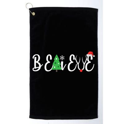 Believe In Christmas Cute Platinum Collection Golf Towel