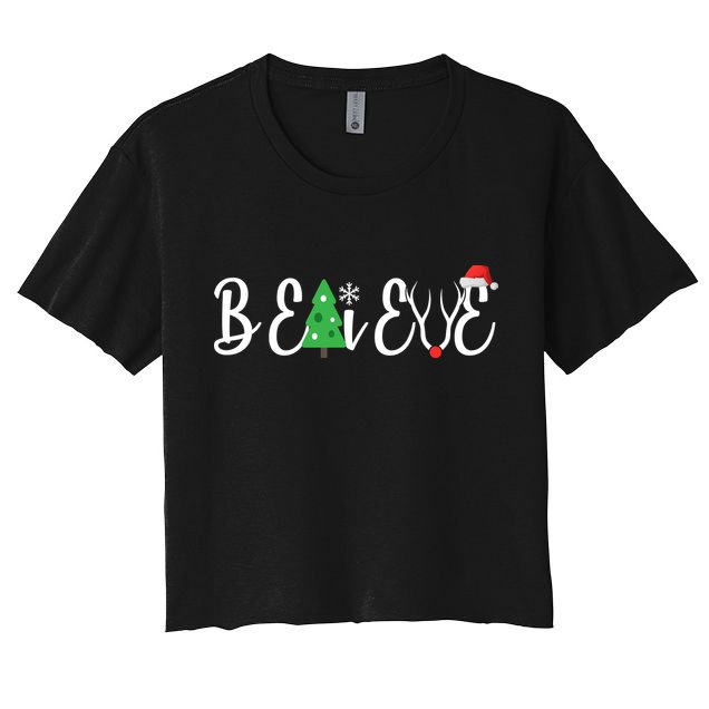 Believe In Christmas Cute Crop Top