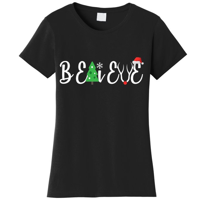 Believe In Christmas Cute Women's T-Shirt