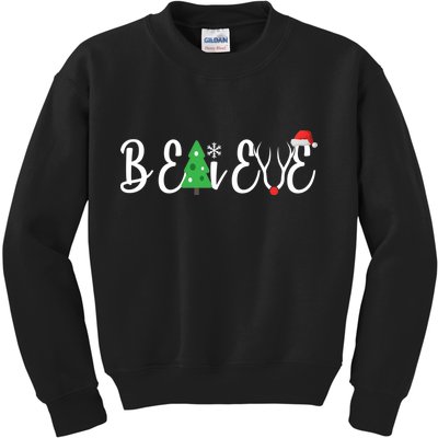 Believe In Christmas Cute Kids Sweatshirt