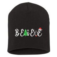 Believe In Christmas Cute Short Acrylic Beanie