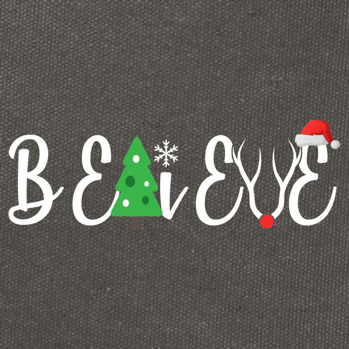 Believe In Christmas Cute Cotton Canvas Backpack