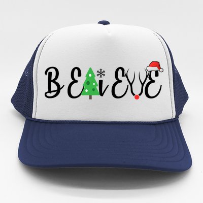 Believe In Christmas Cute Trucker Hat