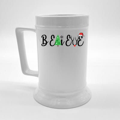 Believe In Christmas Cute Beer Stein