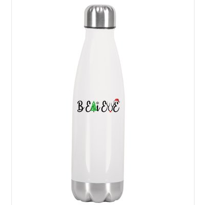 Believe In Christmas Cute Stainless Steel Insulated Water Bottle