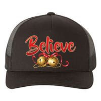 Believe In Christmas Jingle Bells Yupoong Adult 5-Panel Trucker Hat