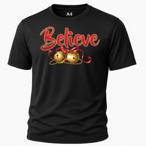 Believe In Christmas Jingle Bells Cooling Performance Crew T-Shirt