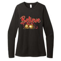 Believe In Christmas Jingle Bells Womens CVC Long Sleeve Shirt