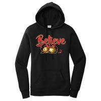 Believe In Christmas Jingle Bells Women's Pullover Hoodie