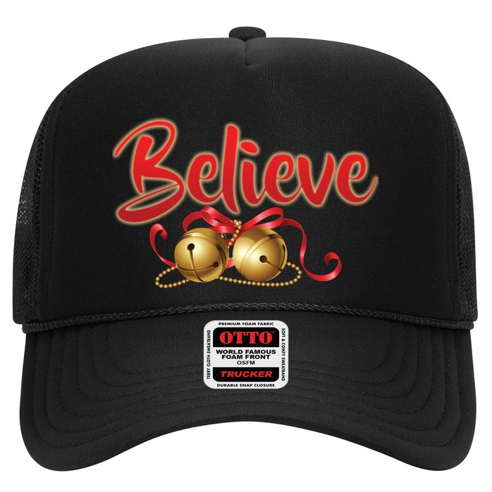 Believe In Christmas Jingle Bells Trucker Hat