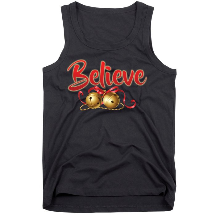 Believe In Christmas Jingle Bells Tank Top