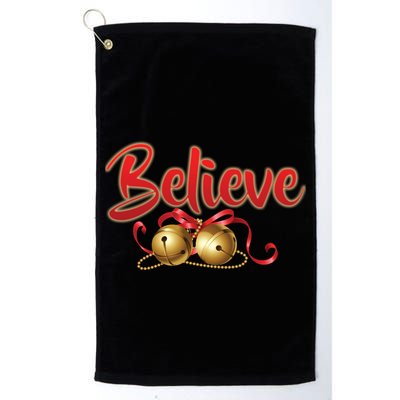 Believe In Christmas Jingle Bells Golf Towel