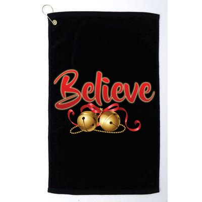 Believe In Christmas Jingle Bells Platinum Collection Golf Towel