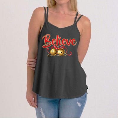 Believe In Christmas Jingle Bells Women's Strappy Tank