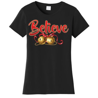 Believe In Christmas Jingle Bells Women's T-Shirt