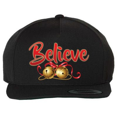 Believe In Christmas Jingle Bells Wool Snapback Cap