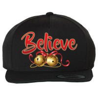 Believe In Christmas Jingle Bells Wool Snapback Cap