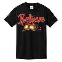 Believe In Christmas Jingle Bells Kids T-Shirt