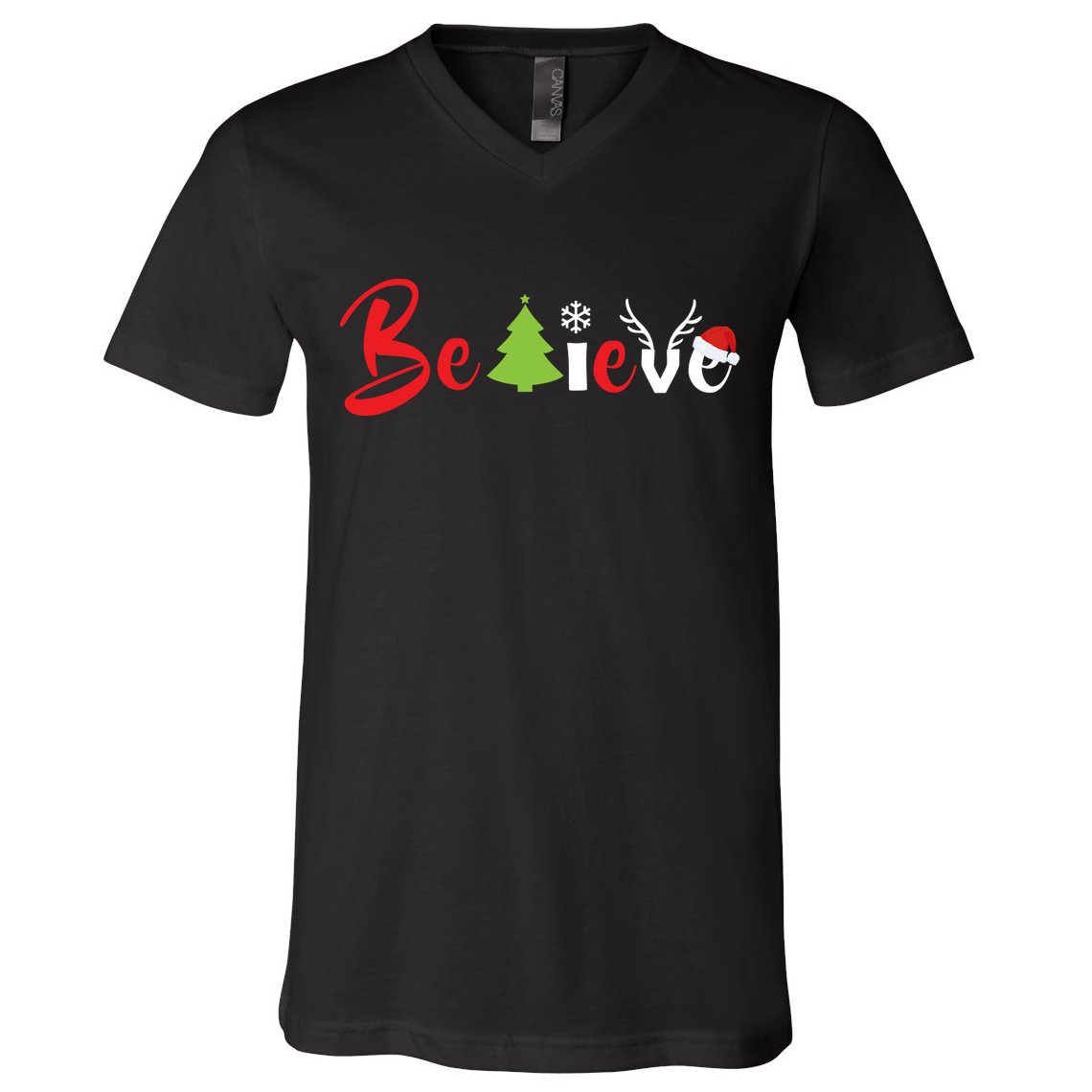 Believe In Christmas Spirit V-Neck T-Shirt
