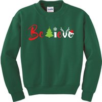 Believe In Christmas Spirit Kids Sweatshirt