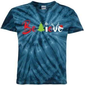 Believe In Christmas Spirit Kids Tie-Dye T-Shirt