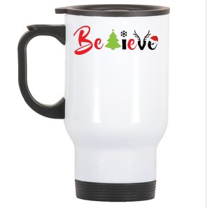 Believe In Christmas Spirit Stainless Steel Travel Mug