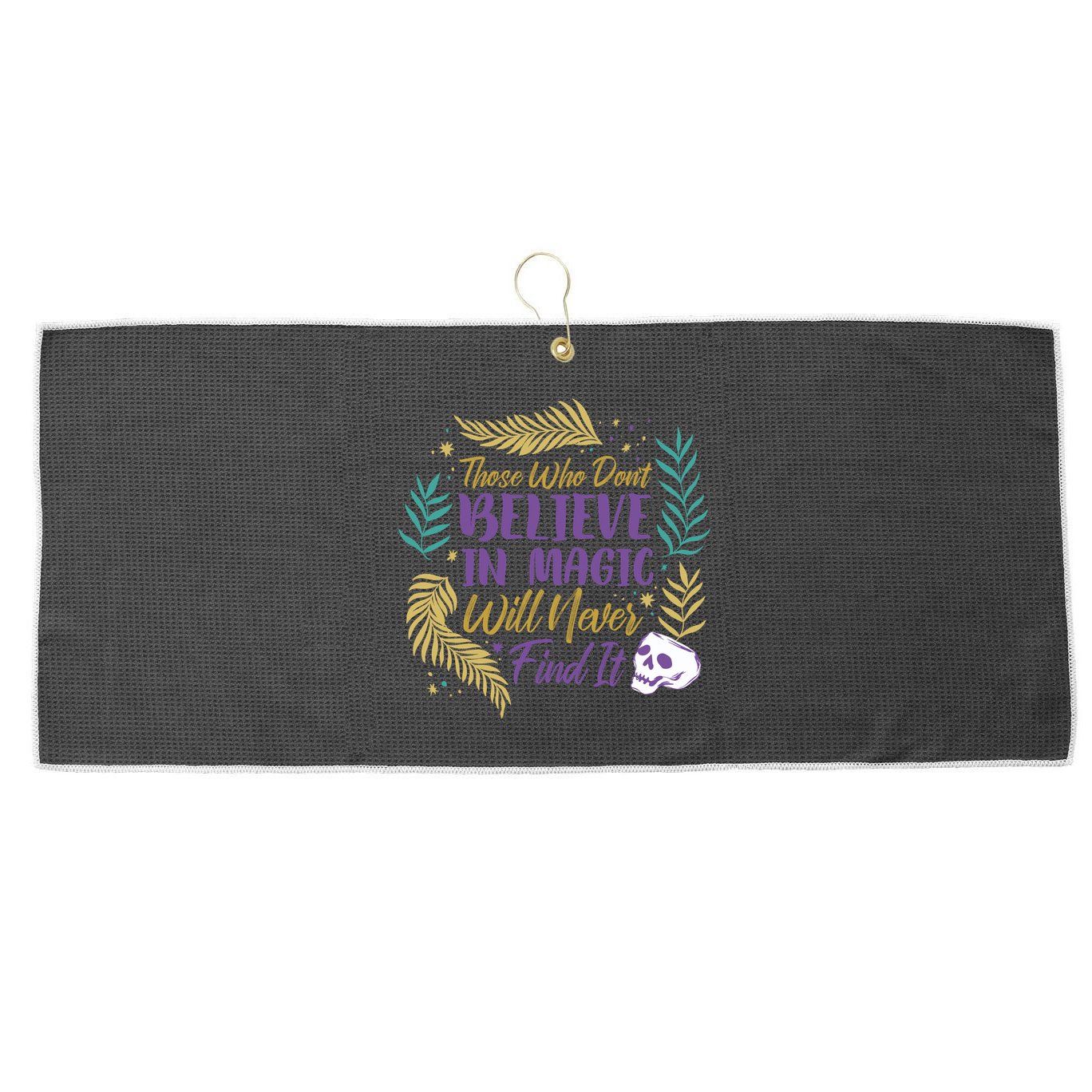 Believe In Magic Large Microfiber Waffle Golf Towel
