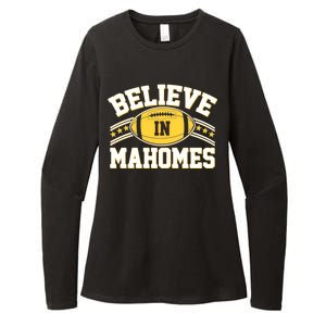 Believe In Mahomes KC Football Kansas City Fan Womens CVC Long Sleeve Shirt