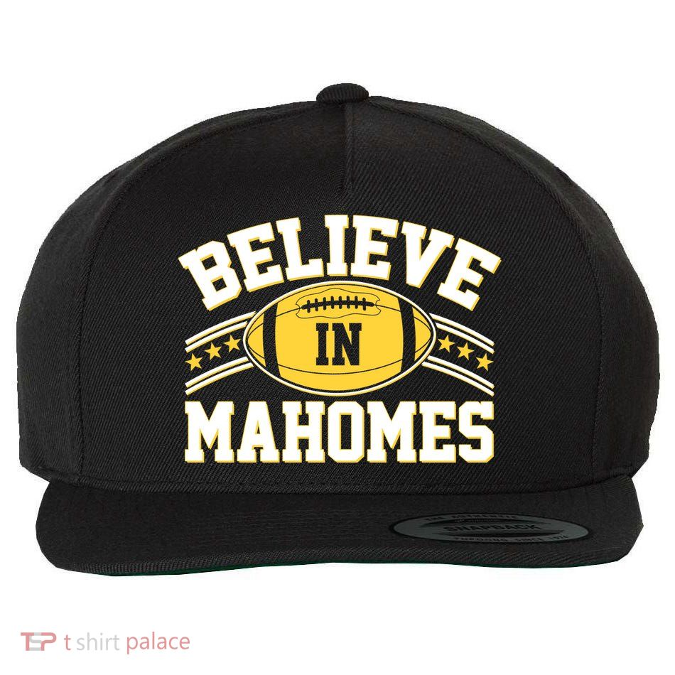 Believe In Mahomes KC Football Kansas City Fan Wool Snapback Cap