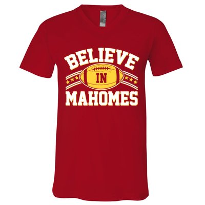 Believe In Mahomes KC Football Kansas City Fan V-Neck T-Shirt