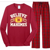 Believe In Mahomes KC Football Kansas City Fan Long Sleeve Pajama Set